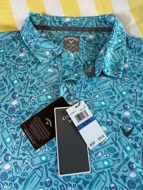 Callaway Men's Aqua Cocktails Golf-Print Polo